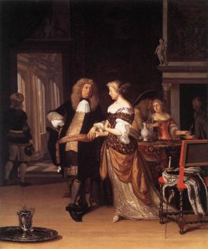 Eglon Van Der Neer : Elegant Couple in an Interior
